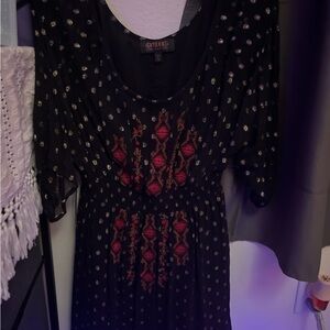 Shyanne Black Dress with Red and White Accents